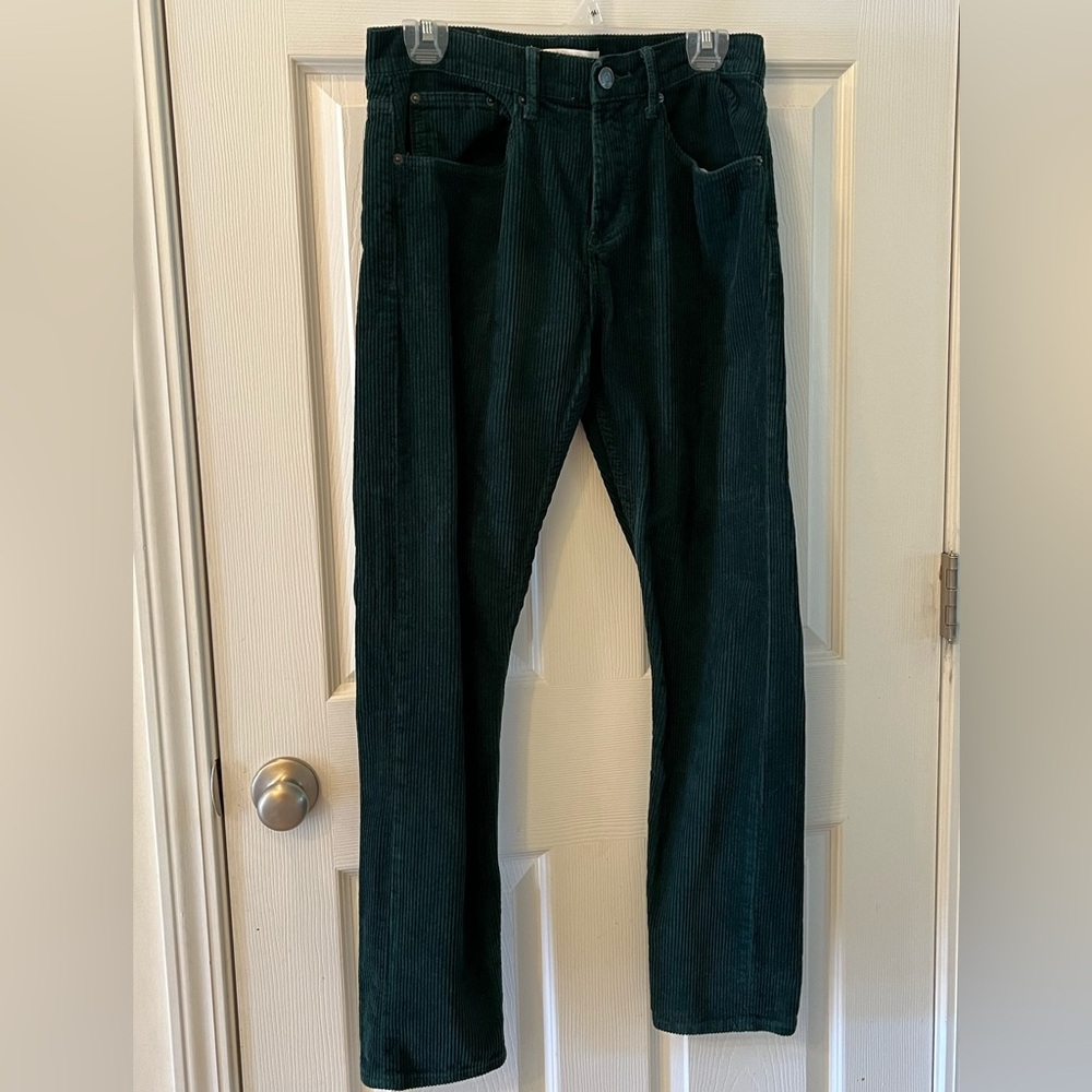 PACSUN Slim Taper Men’s 29/30 Green Corduroy Pants
